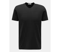 V-Neck T-Shirt 'Hape' schwarz
