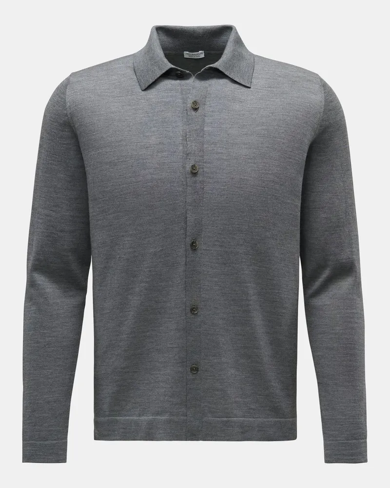 von BRAUN Herren - Merino Cardigan grau Grau