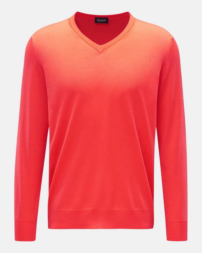 Drumohr  Herren - V-Neck Pullover orange Orange