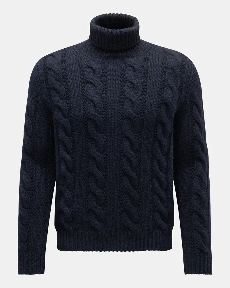 von BRAUN Herren - Cashmere Rollkragenpullover navy Navy