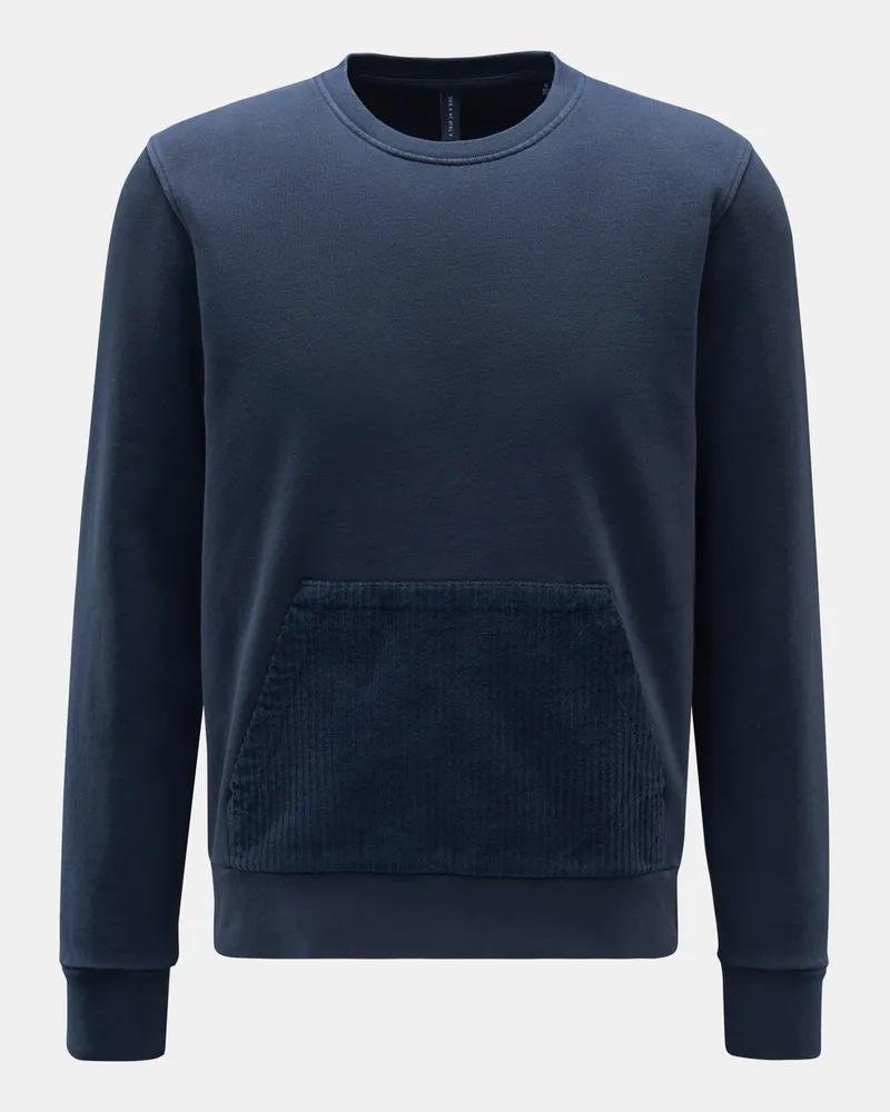 04651/ Rundhals-Sweatshirt 'Cord Crew' dunkelblau