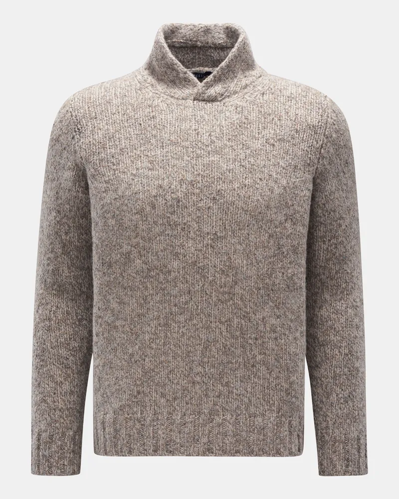 04651/ Herren - Pullover 'Handknit Mock' graubraun/beige Graubraun