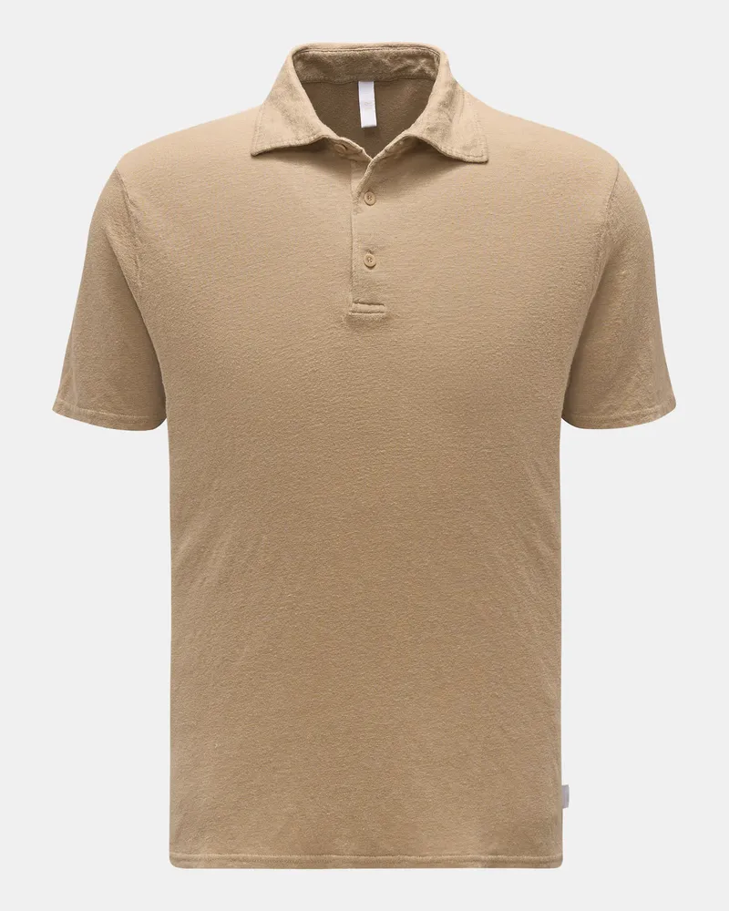 04651/ Herren - Leinen Jersey-Poloshirt taupe Taupe