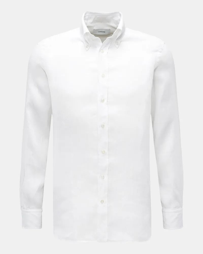 LARDINI Herren - Leinenhemd 'Eqberto' Button-Down-Kragen offwhite Offwhite