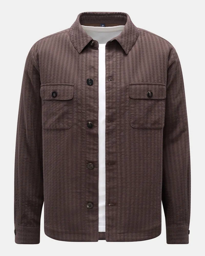 04651/ Herren - Overshirt 'Waffle Jacket' dunkelbraun Dunkelbraun