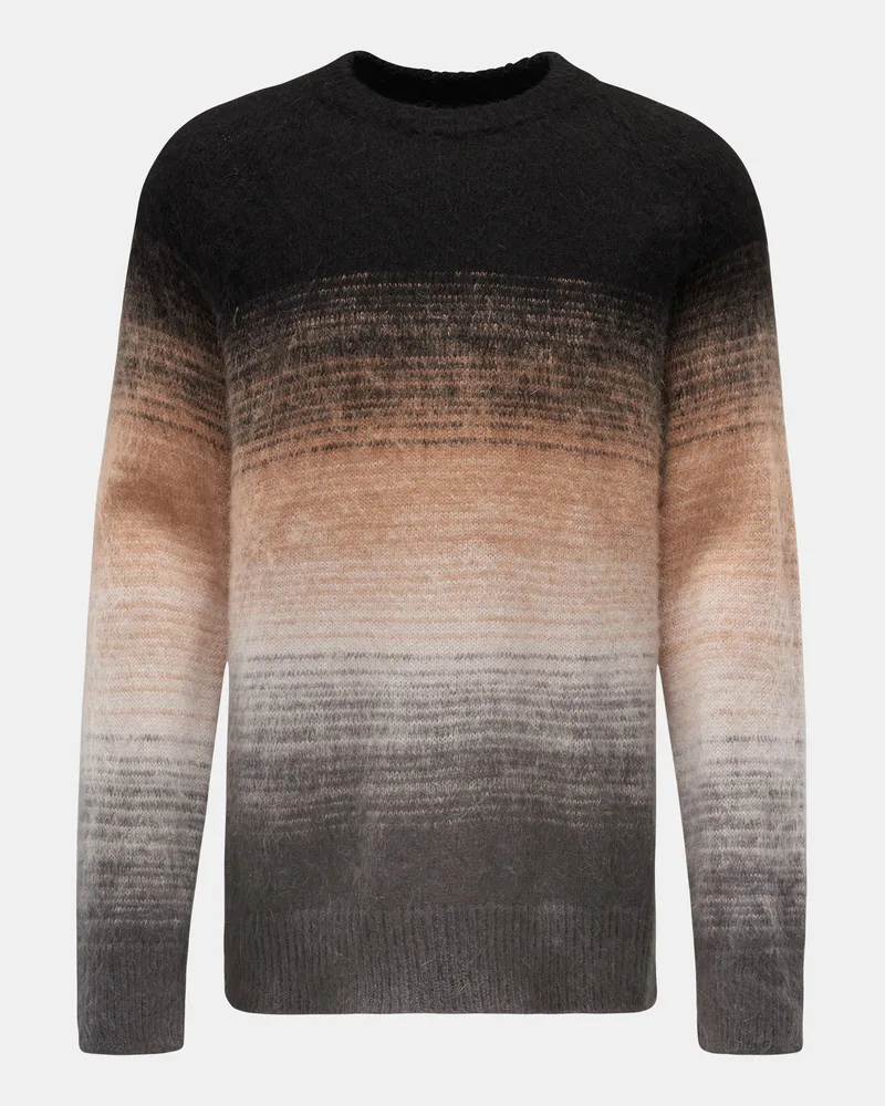 Laneus Herren - Rundhalspullover schwarz/beige/grau Schwarz