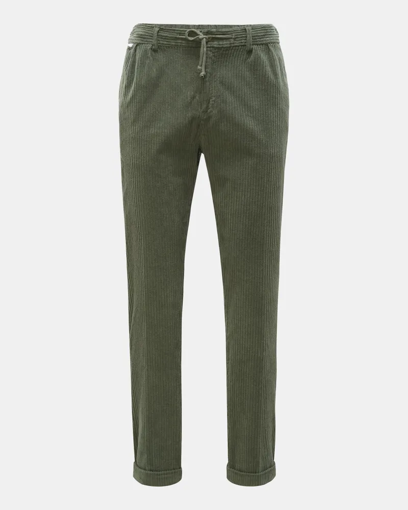 04651/ Herren - Cord-Joggpants 'Oyster' oliv Oliv