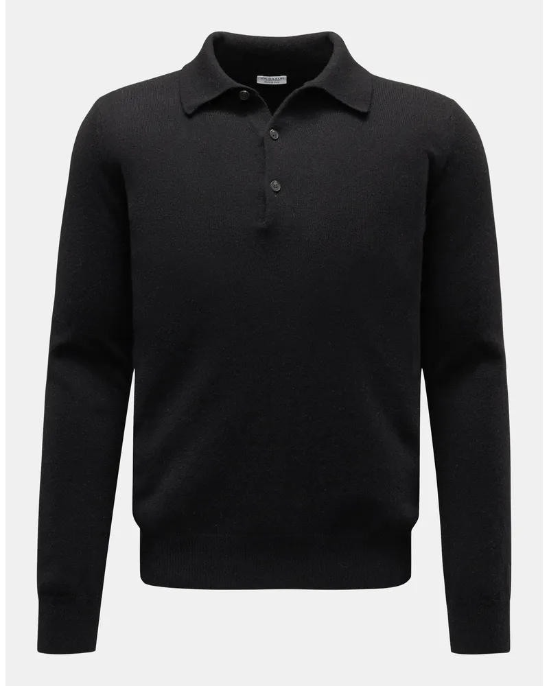 von BRAUN Cashmere Strickpolo schwarz Schwarz