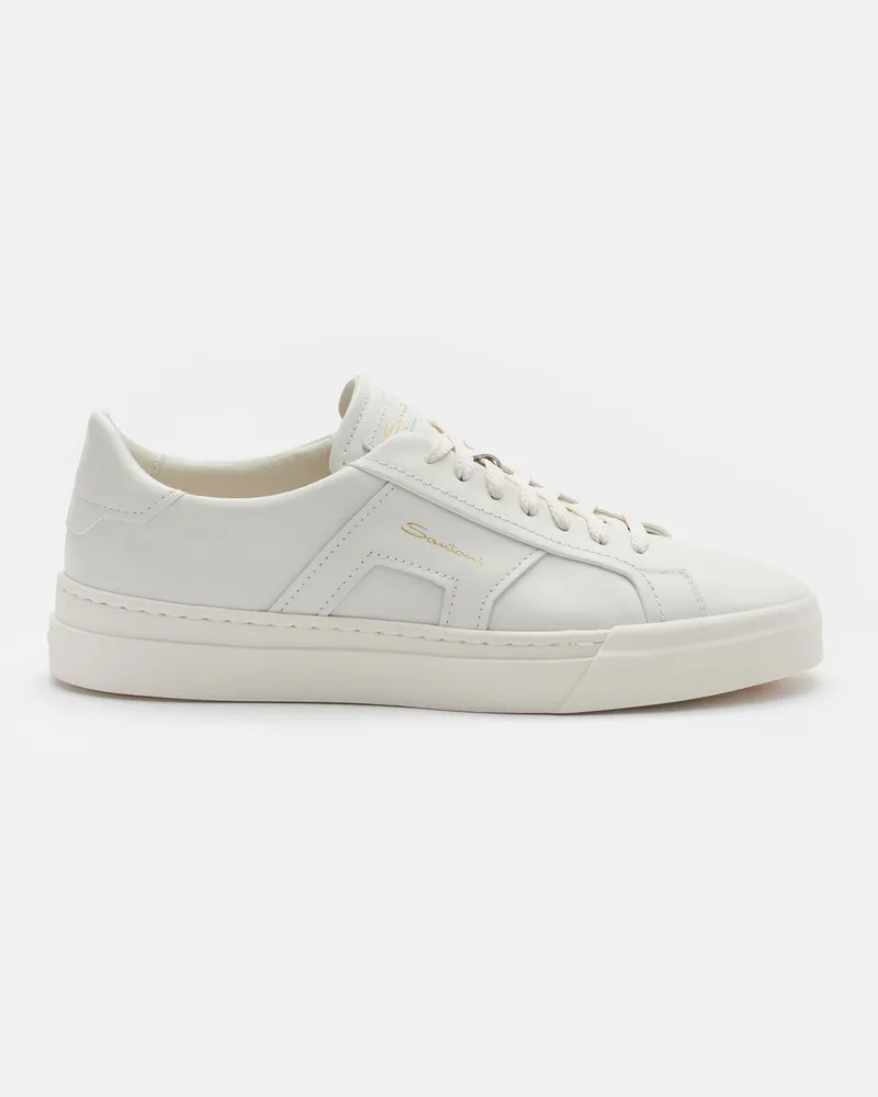 Santoni Herren - Sneaker 'Double Buckle' weiß Weiß