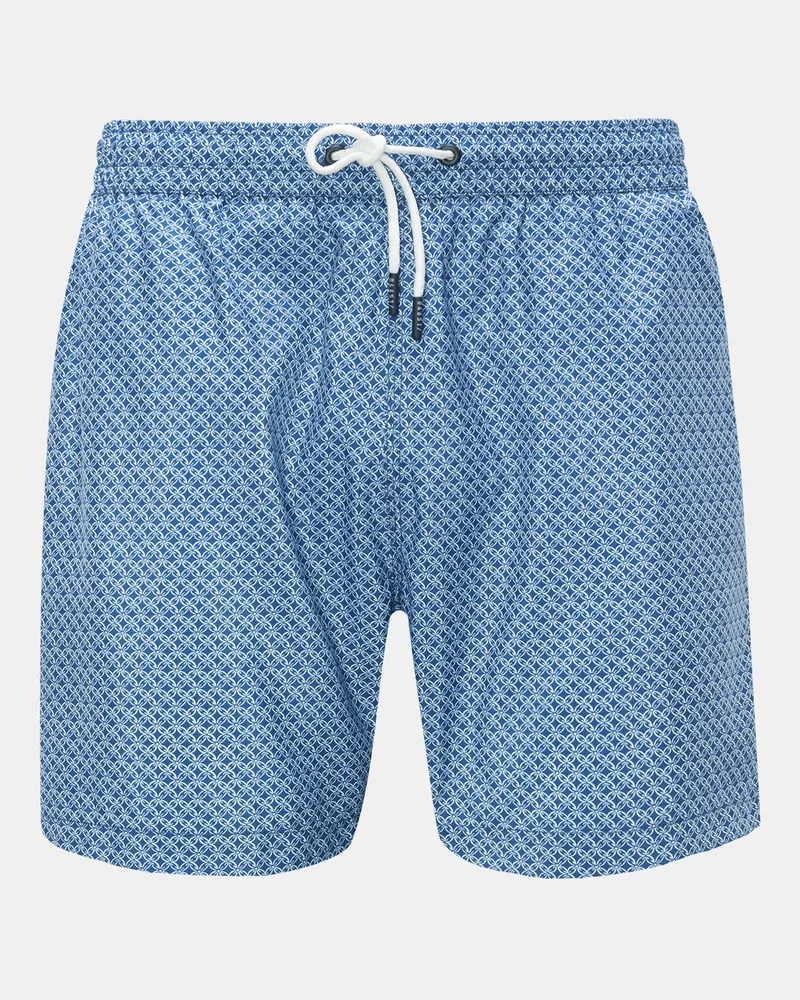 04651/ Badeshorts 'Tile Swim' blau/weiß
