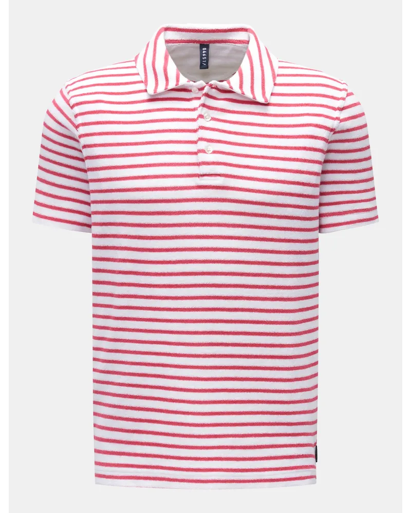 04651/ Frottee-Poloshirt 'Terry Stripe Polo' magenta/weiß gestreift Magenta