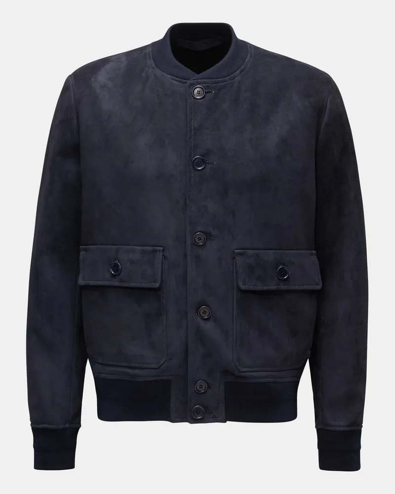 Salvatore Santoro Veloursleder-Blouson navy Navy