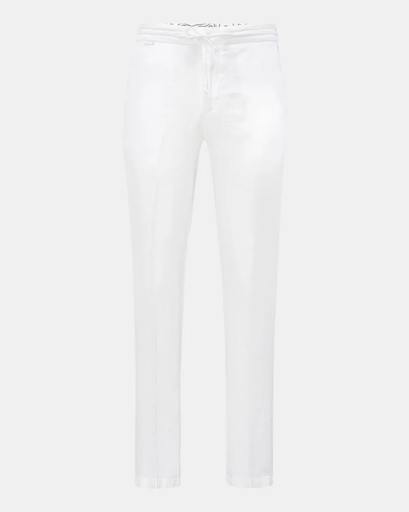 04651/ Herren - Leinen-Joggpants 'Linen Pants' weiß Weiß