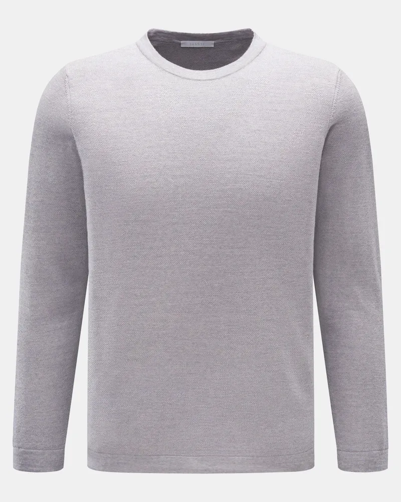 04651/ Herren - Merino Rundhalspullover grau Grau