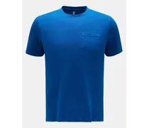 Leinen Rundhals-T-Shirt blau
