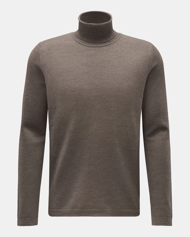 04651/ Merino Rollkragenpullover 'Oyster' graubraun