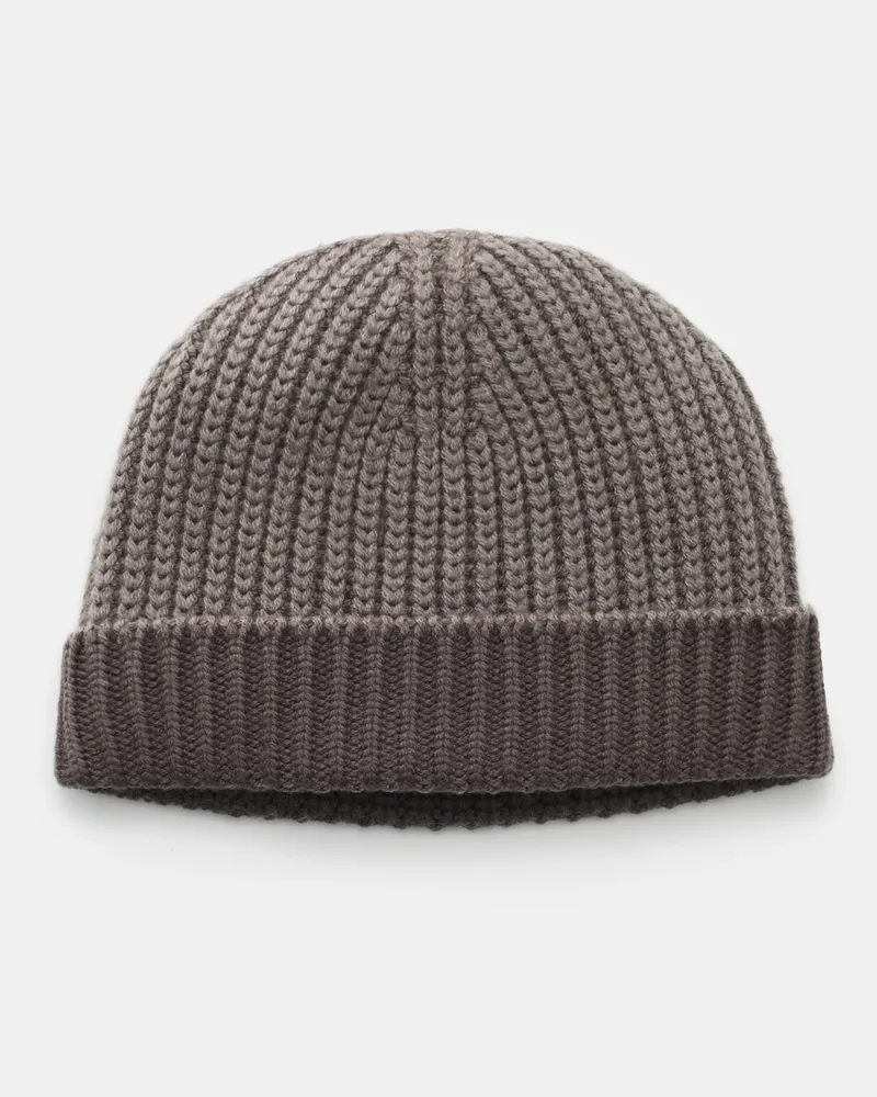 04651/ Herren - Wende-Wollmütze 'Foggy Hat' graubraun Graubraun