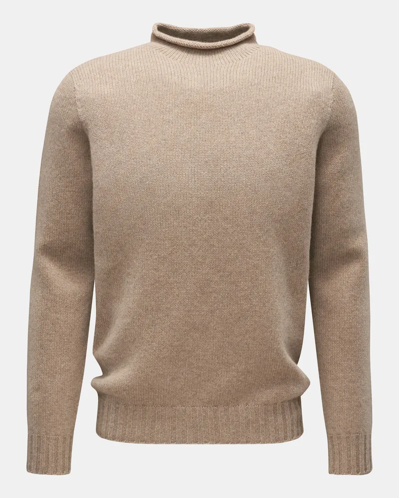 04651/ Herren - Pullover 'Blended Mock' hellbraun Hellbraun