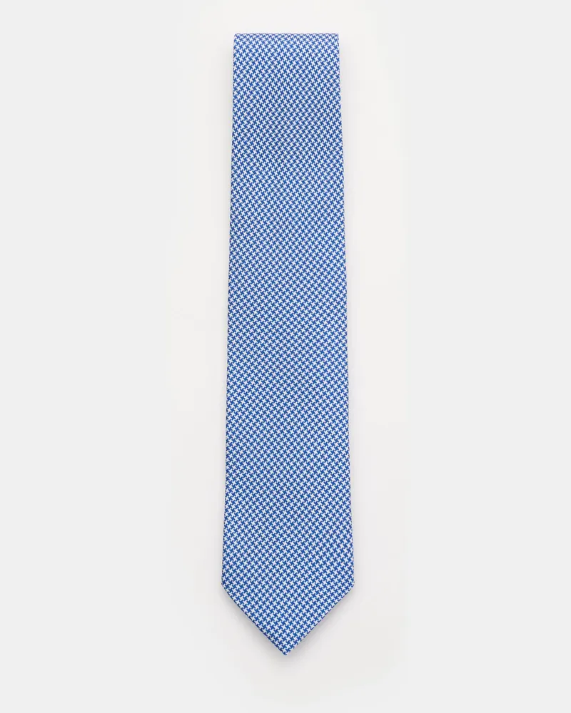 Bigli Herren - Seidenkrawatte 'Nilo' blau/weiß gemustert Blau