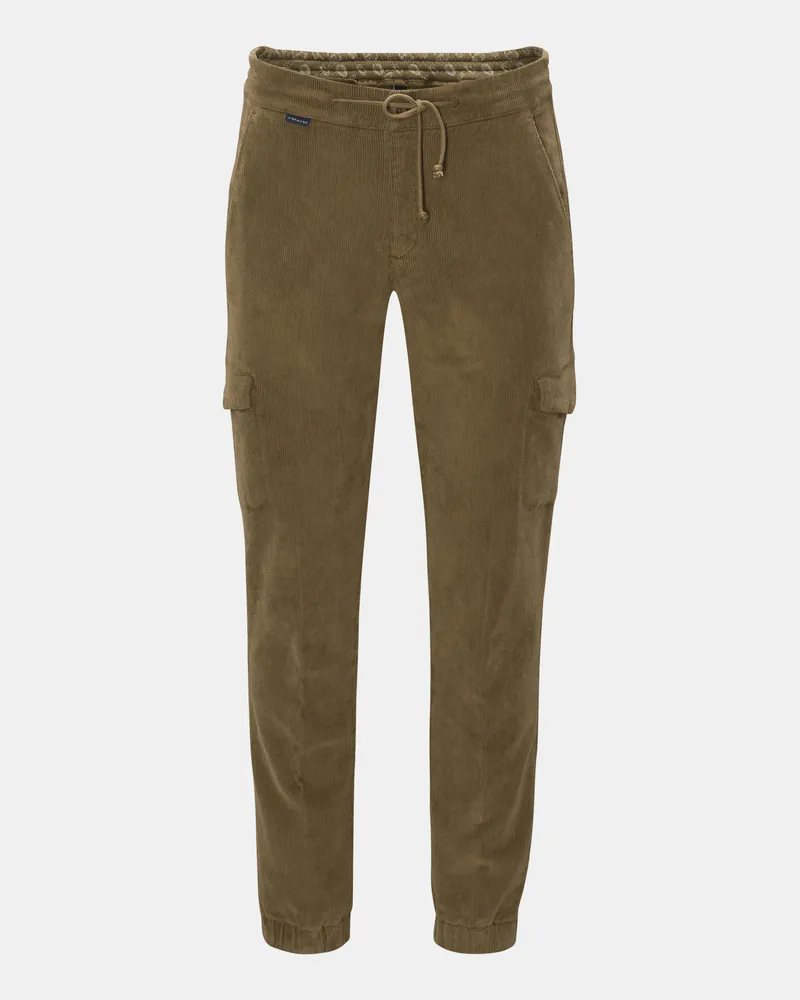 04651/ Herren - Cord-Joggpants 'Smart Cord Cargo' oliv Oliv