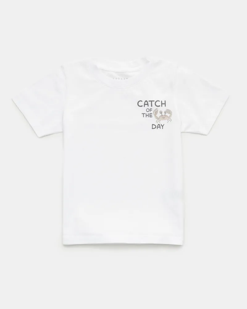 04651/ Herren - Kinder Rundhals-T-Shirt 'Kids-Tee Crab' weiß Weiß