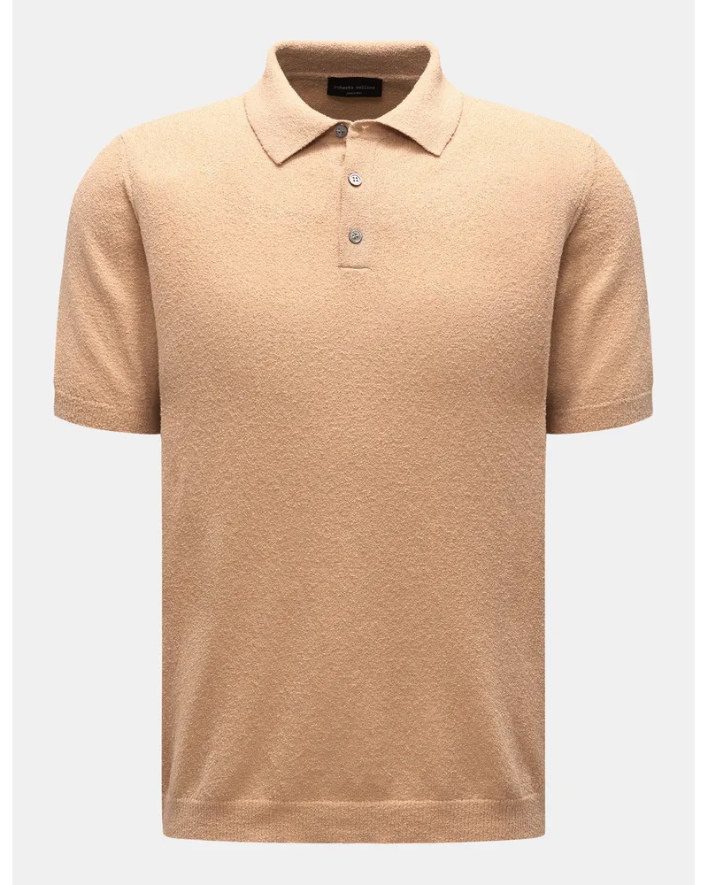 Roberto Collina Kurzarm-Strickpolo beige Beige