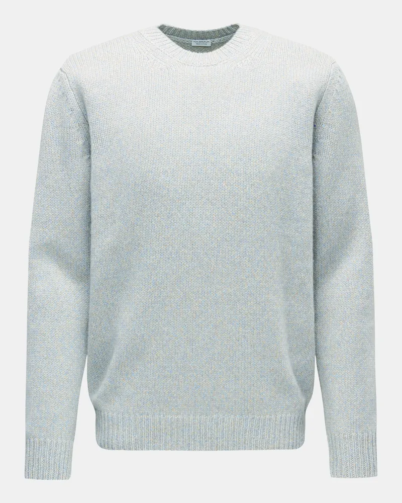 von BRAUN Herren - Cashmere Rundhalspullover hellblau/beige Hellblau