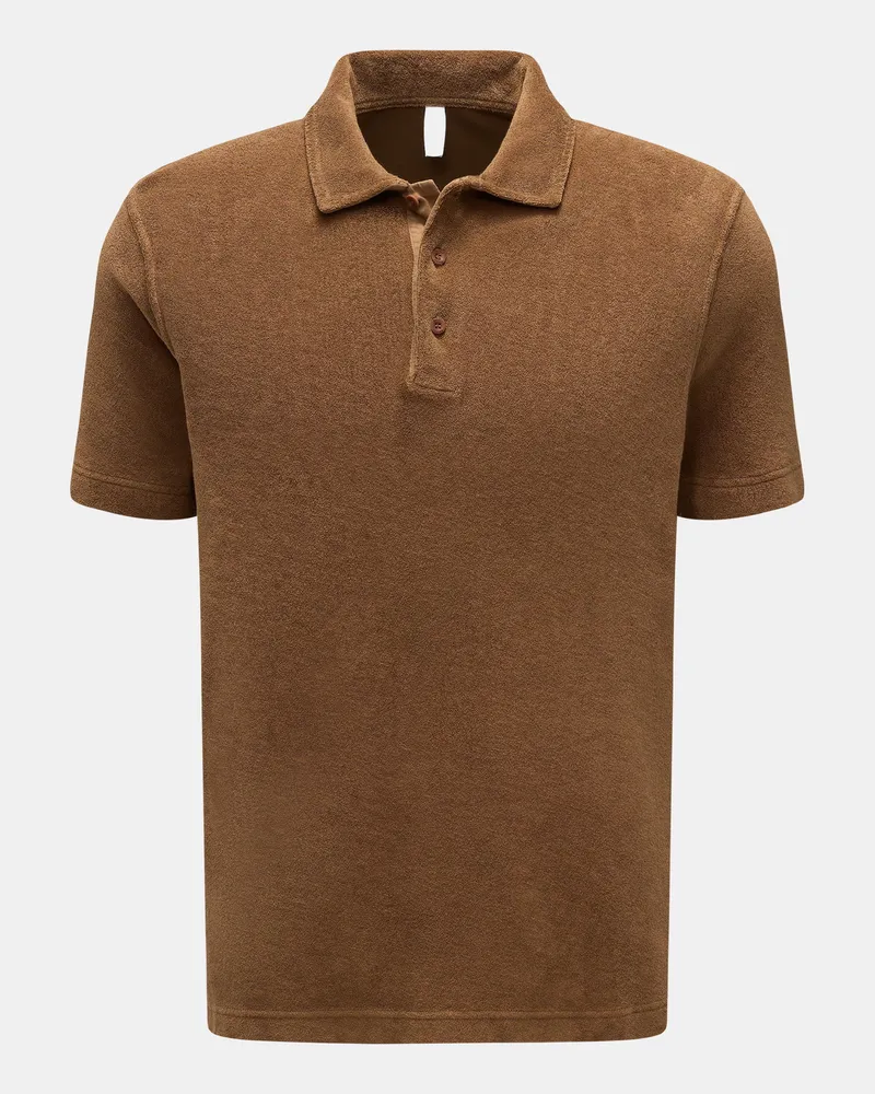 04651/ Herren - Frottee-Poloshirt 'Terry Polo' braun Braun