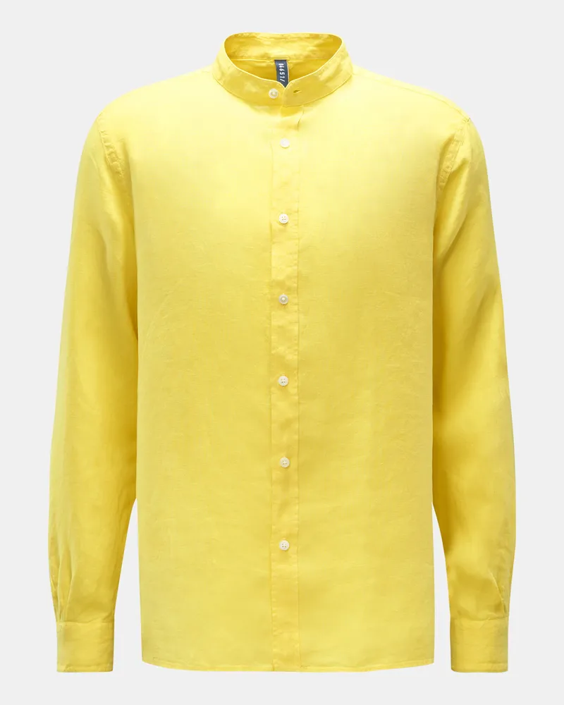 04651/ Herren - Leinenhemd 'Linen Guru' Grandad-Kragen gelb Gelb
