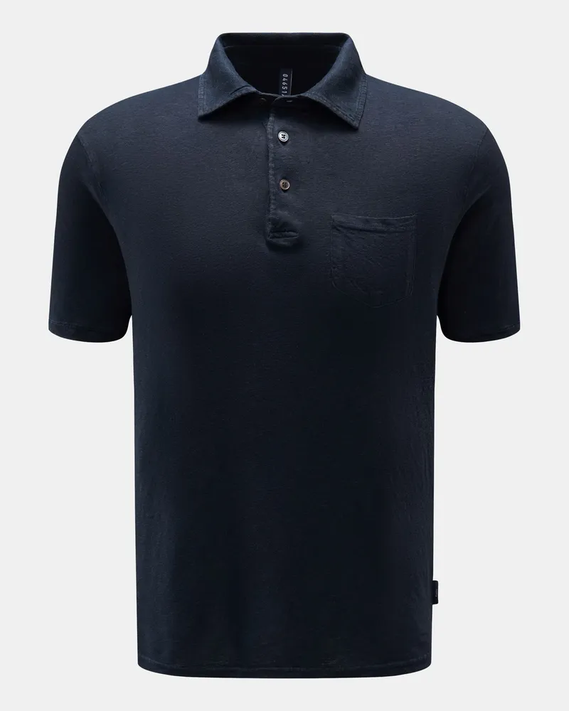 04651/ Herren - Leinen-Poloshirt navy Navy