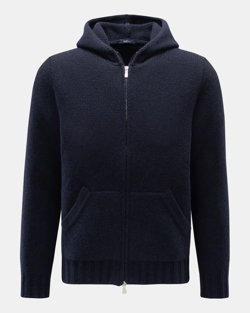 04651/ Herren - Cashmere Strickjacke 'Full Zip' navy Navy