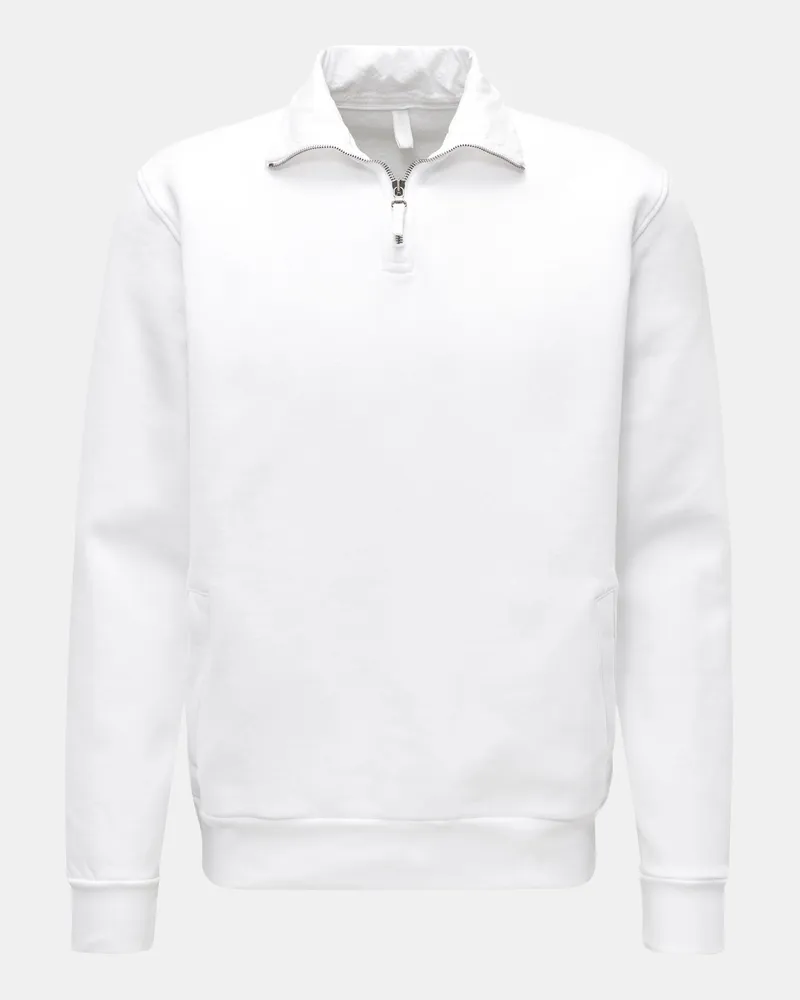 04651/ Herren - Sweat-Troyer 'Quarter Zip' weiß Weiß