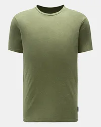 04651/ Rundhals-T-Shirt 'Linen Tee' grün meliert Grün