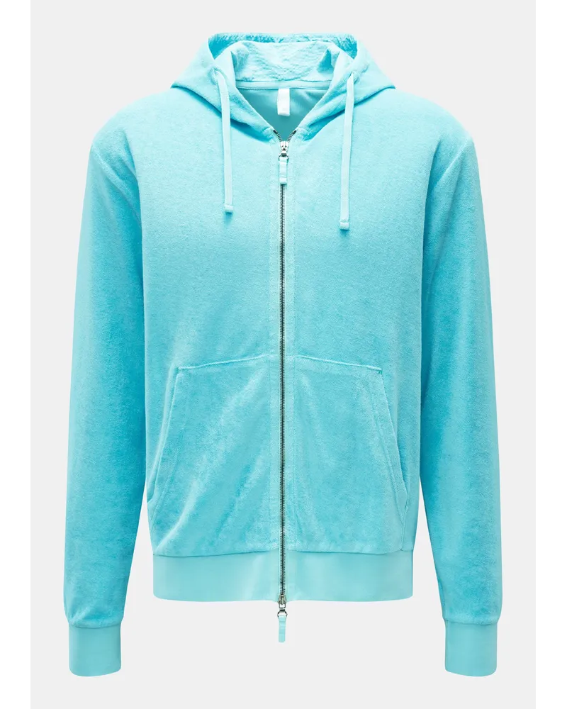 04651/ Frottee-Sweatjacke 'Terry Zip' türkis Türkis