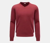 Herren - Cashmere V-Neck Pullover rot