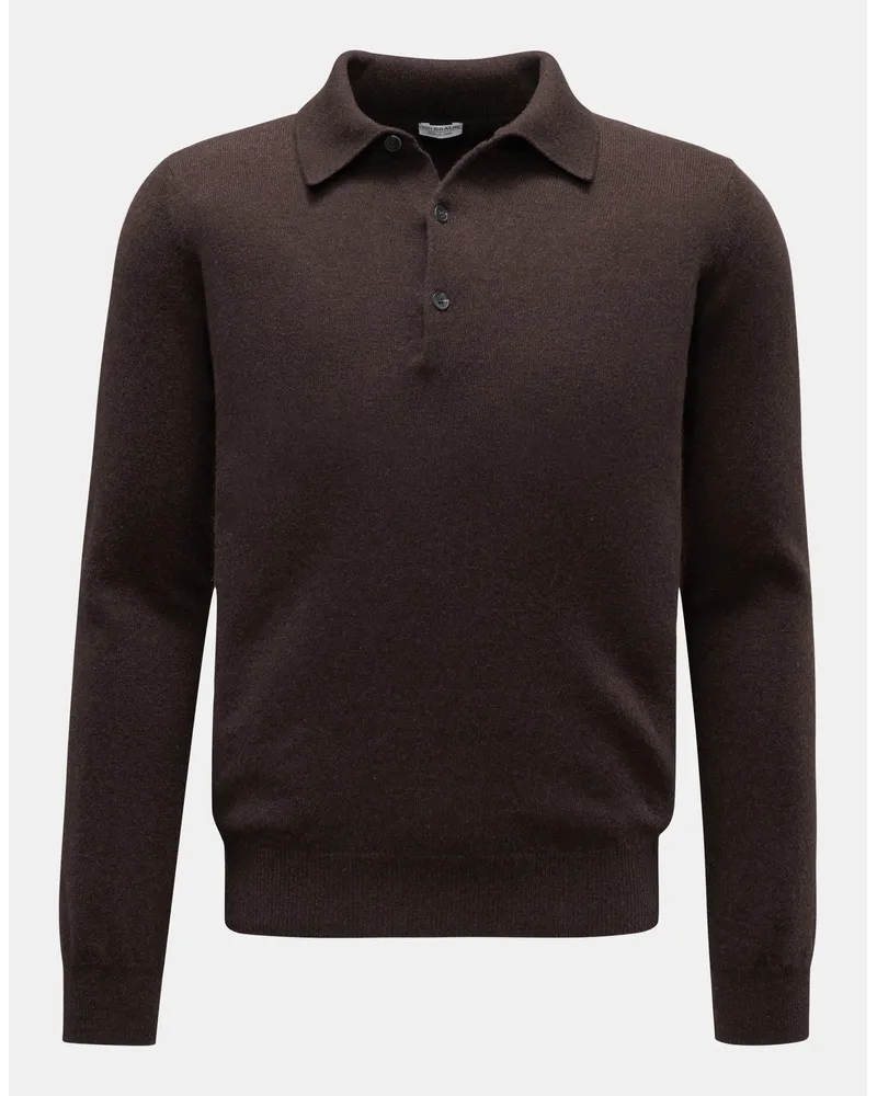 von BRAUN Cashmere Strickpolo dunkelbraun Dunkelbraun