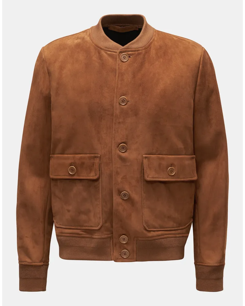 Salvatore Santoro Veloursleder-Blouson hellbraun Hellbraun