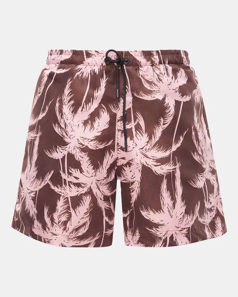 PT TORINO Herren - Badeshorts dunkelbraun/rosé gemustert Dunkelbraun