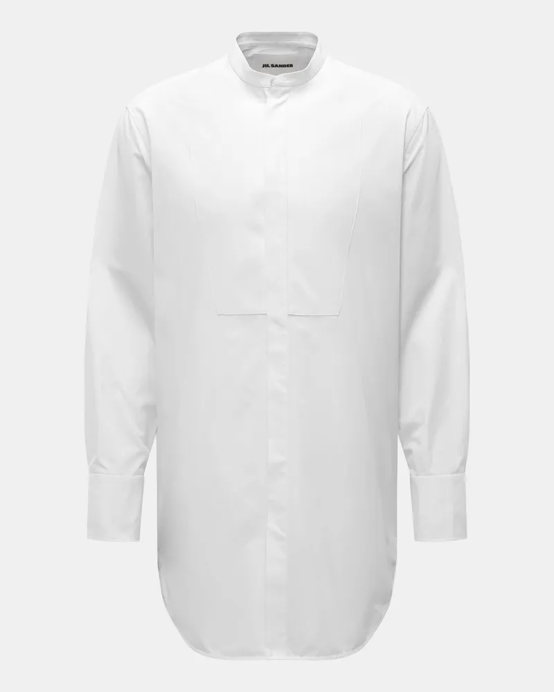 Jil Sander Herren - Casual Hemd Grandad-Kragen weiß Weiß