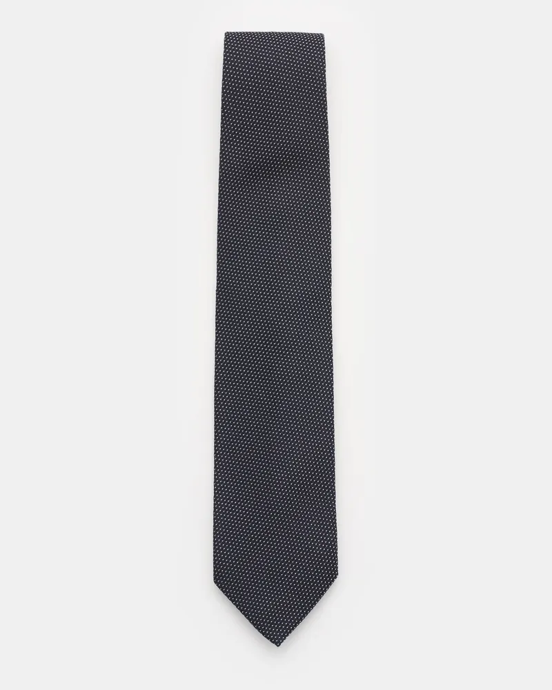 Bigli Herren - Seidenkrawatte 'Laos' dark navy/schwarz/weiß gepunktet Dark