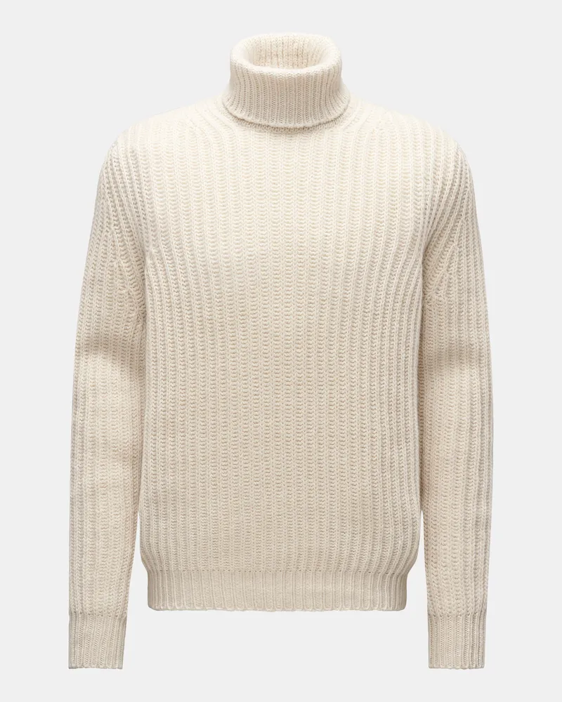 von BRAUN Herren - Cashmere Rollkragenpullover creme Creme