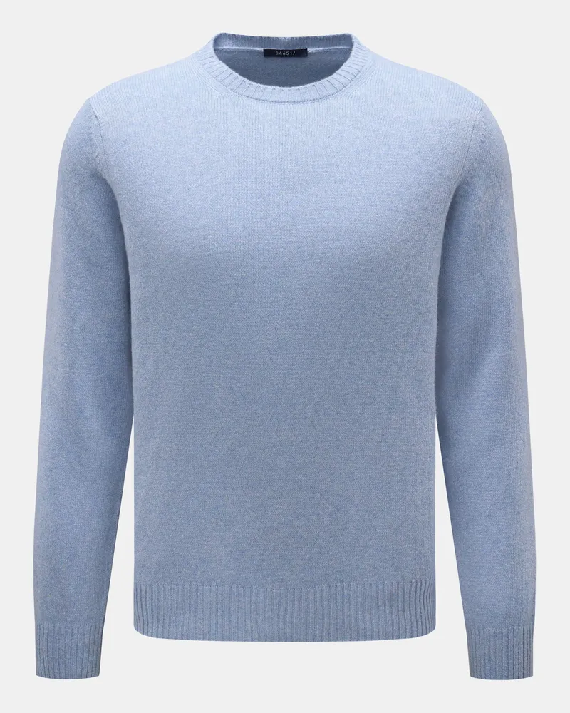 04651/ Herren - Cashmere Rundhalspullover 'Crew' hellblau meliert Hellblau