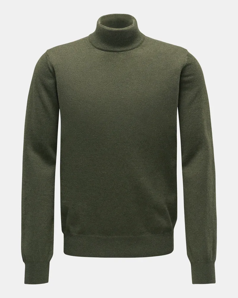 von BRAUN Herren - Cashmere Rollkragenpullover oliv Oliv
