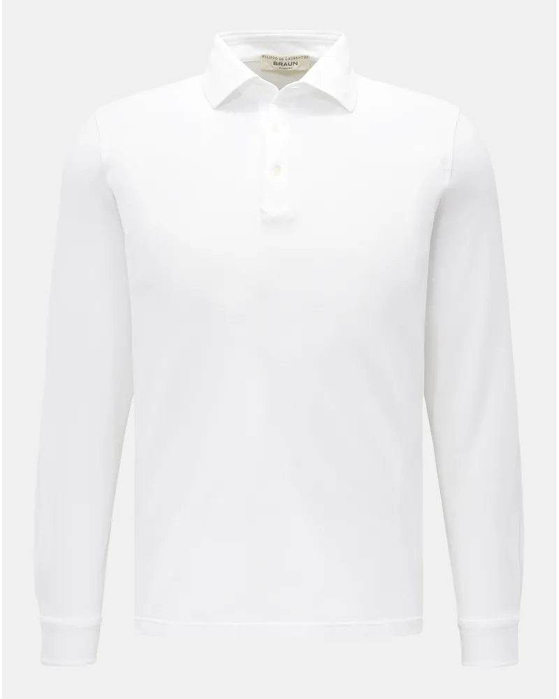 Filippo de Laurentiis Longsleeve-Poloshirt weiß Weiß