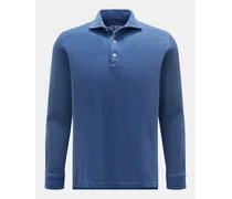 Frottee Langarm-Poloshirt 'Aapollo' graublau