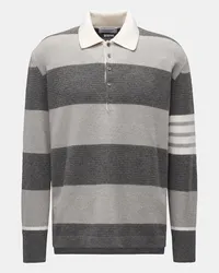 Thom Browne Strickpolo grau gestreift Grau