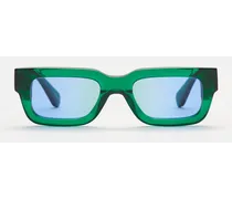 Sonnenbrille 'Square Kitsuné' grün/blau