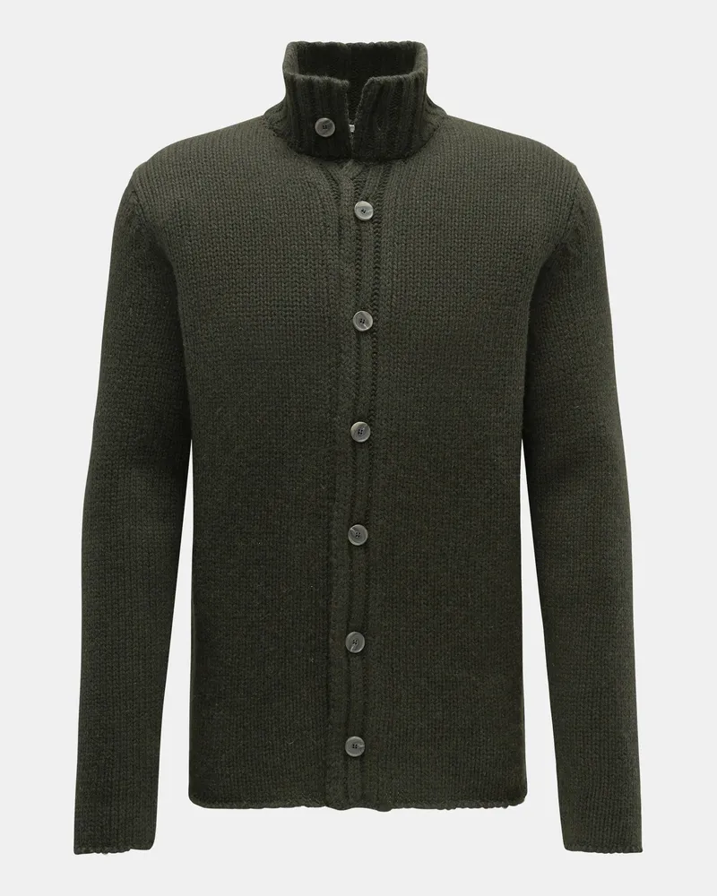 von BRAUN Herren - Cashmere Cardigan dark olive Dark