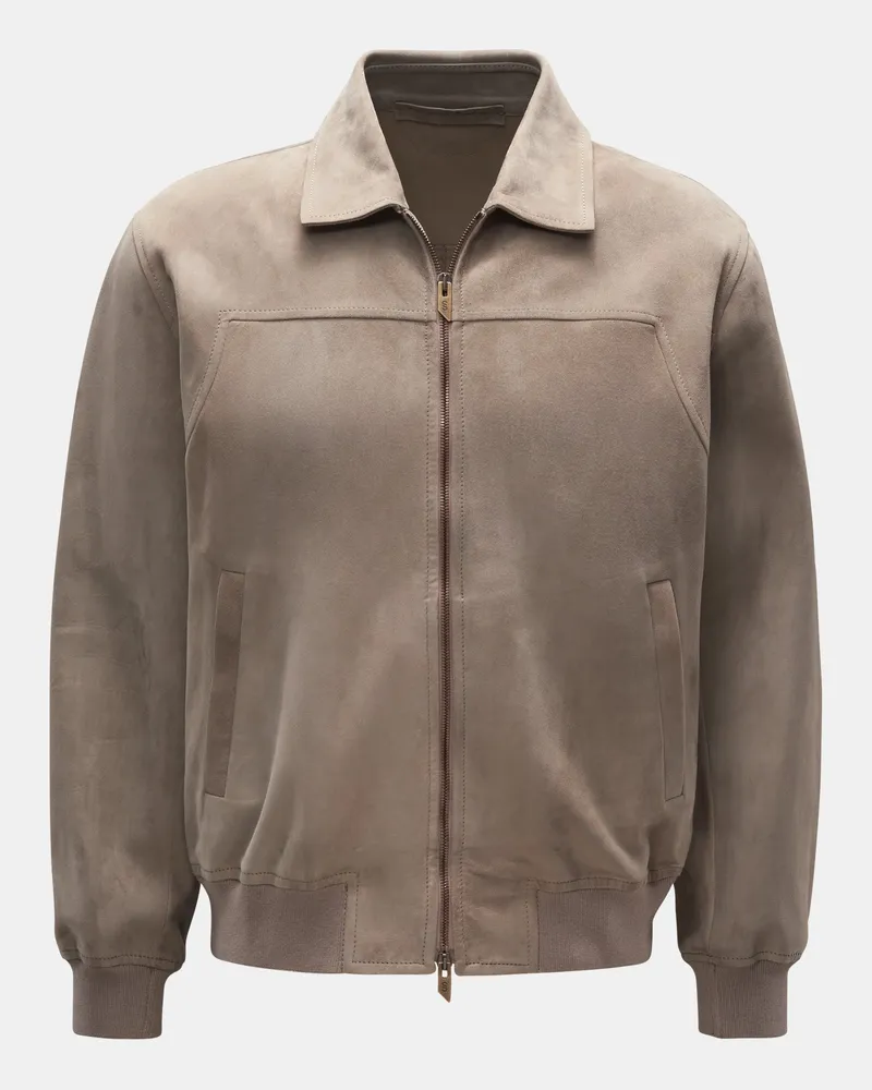 Salvatore Santoro Veloursleder-Blouson graubraun Graubraun