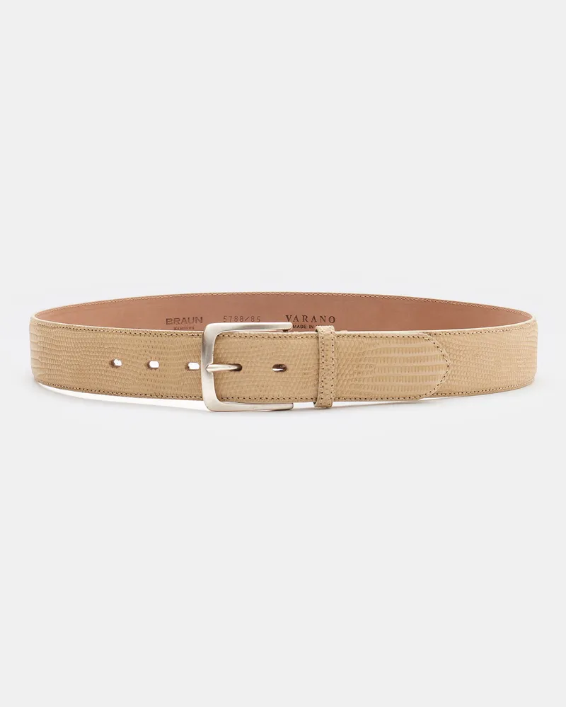 Fausto Colato Herren - Gürtel Waranleder beige Beige